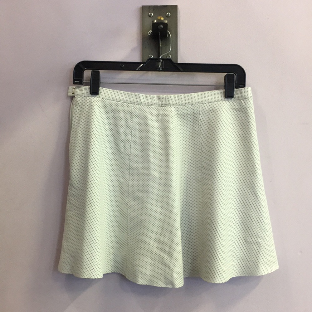 White leather mini skirt